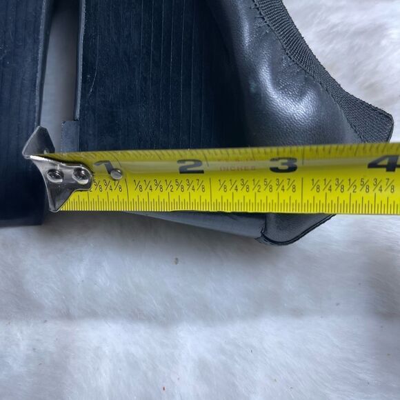 Tory Burch Caroline leather black wedge slipon shoes gold tone logo acce… - Picture 10 of 10